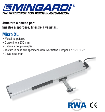 Attuatore a Catena Micro XL RWA - Mingardi 24V