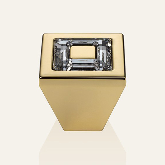 Der Knopf für Möbel Linea Cali Ring Kristall PB mit Kristallen aus reinem Gold Swarowski®