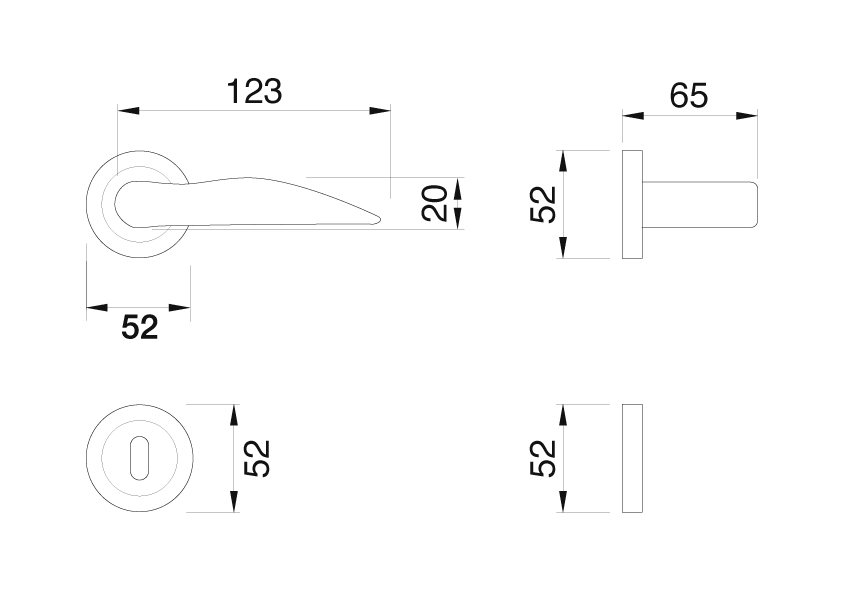 Manital Dalì Scheda Dimensionale maniglia windowo