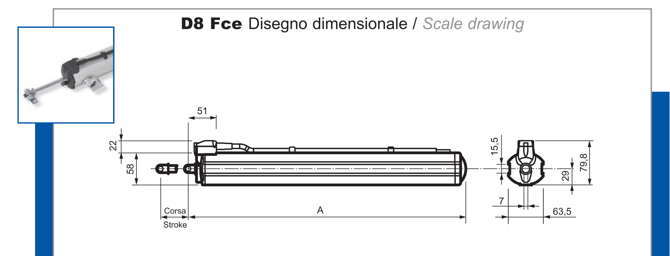D8 Fce Mingardi - Stangenantrieb für Fenster