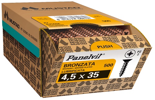 Mustad Schrauben Senkkopf Panelvit Piana Bronzed