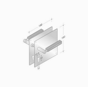 der Griffe von Plattenpaar PBA 2001.YOD.PLA Holz und Edelstahl AISI 316L