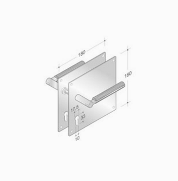 der Griffe von Plattenpaar PBA 2002.YOD.PLA Holz und Edelstahl AISI 316L