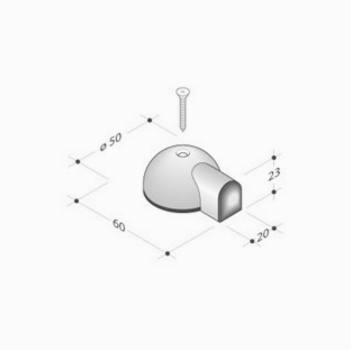 Fermaporta a Pavimento pba 2MM.040.0000 - Fatto in Acciaio Inox AISI 316L