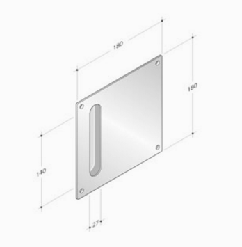 pba 2301 Griff aus Edelstahl AISI 316L für Schiebetür