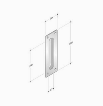 pba 2301 Griff aus Edelstahl AISI 316L für Schiebetür