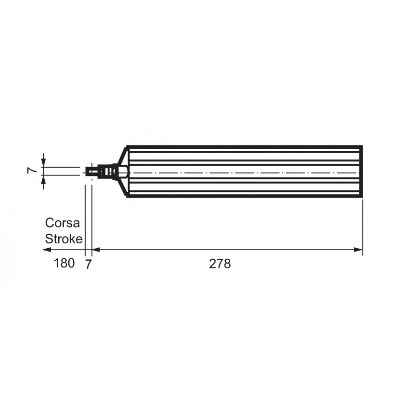 Mingardi Stange Aktorhub 180mm für Dachfenster