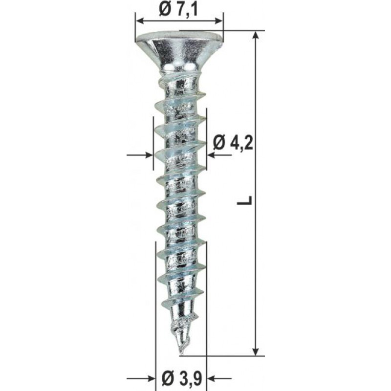 Hardware Schrauben Duo Antrieb Berg Silber PVC Verschiedene Größen 2000pz heicko Segatori