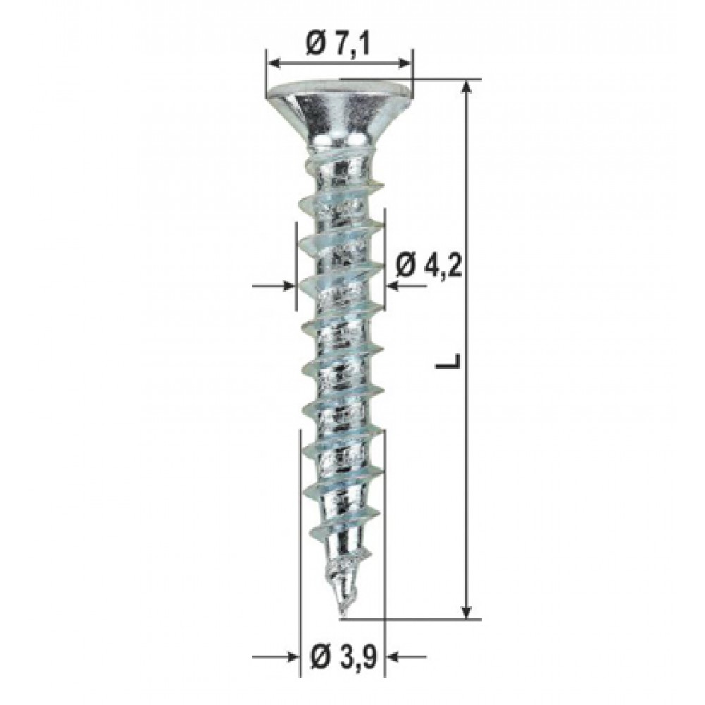 Hardware Schrauben Duo Antrieb Berg Silber PVC Verschiedene Größen 2000pz heicko Segatori