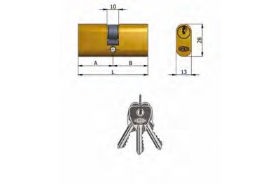 Art.140 / 05 Omec; Doppelzylinder Messing Oval (5 Pins)