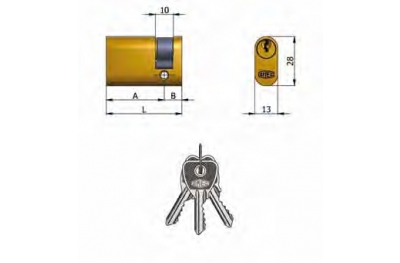 Artikel 141/03 Omec; Halbzylinder Messing Oval (5 Pins)