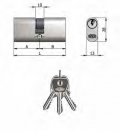 Doppelzylinder Omec Messing Nickel Oval 5 Pins 60 mm L 30/30