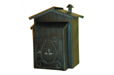 6009 Mailbox mit Dach und Kamin Schmiedeeisen Lorenz Ferart