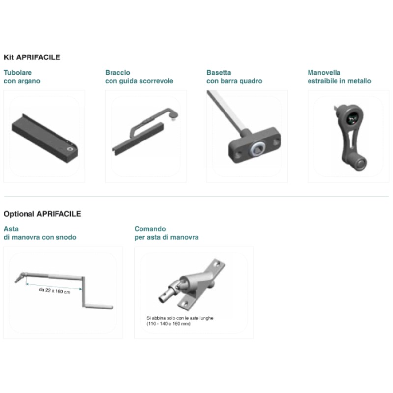 Öffnen Fensterläden von Innen Opener Kit mit Kurbel Aprifacile