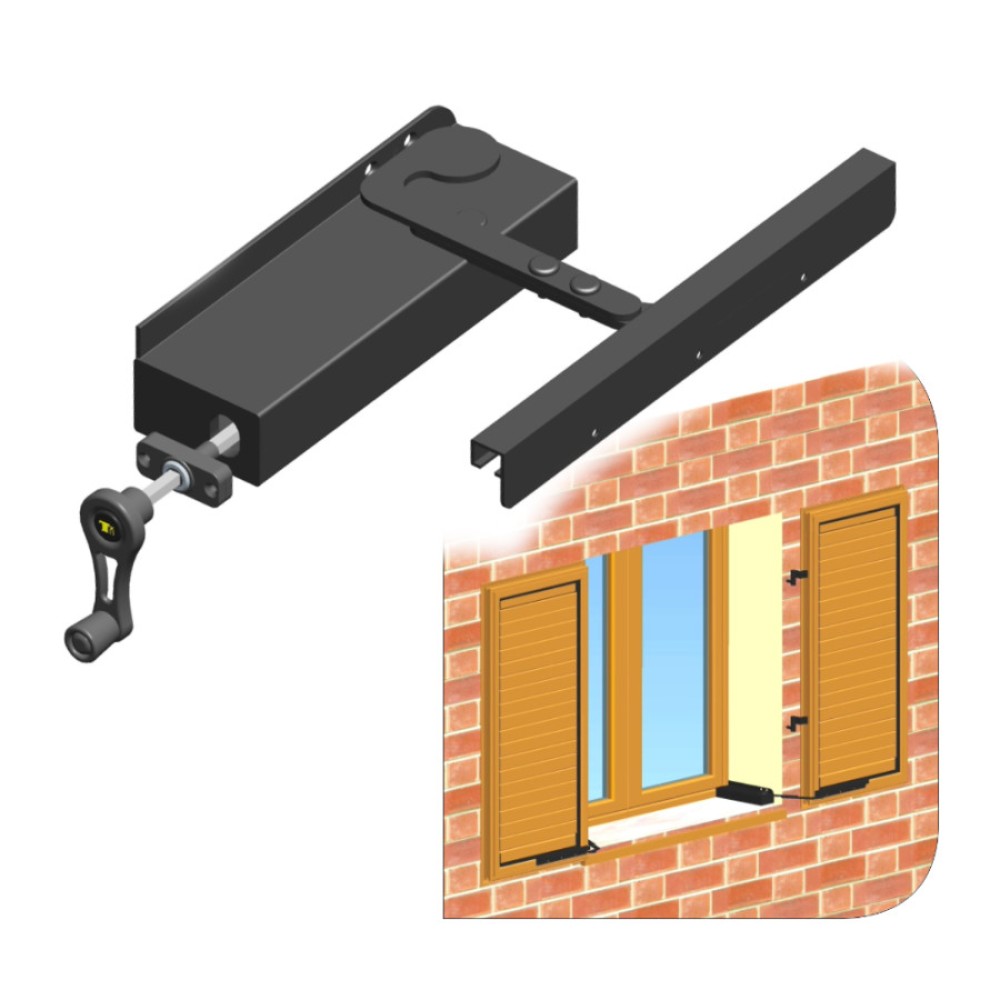 Öffnen Fensterläden von Innen Opener Kit mit Kurbel Aprifacile