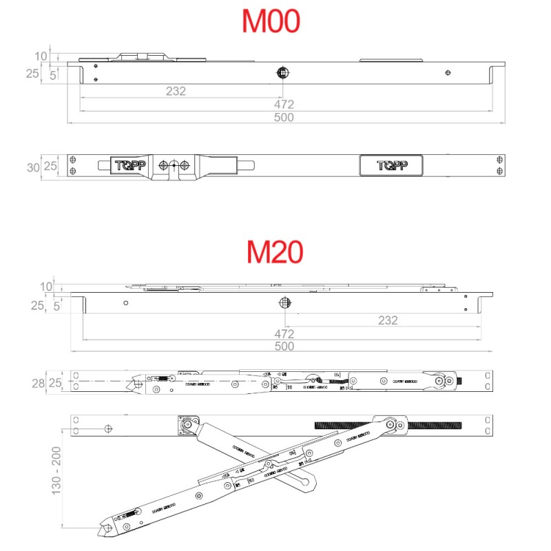 Wechselbetätiger mit integrierter Mehrfachverriegelung M00 M20 Topp