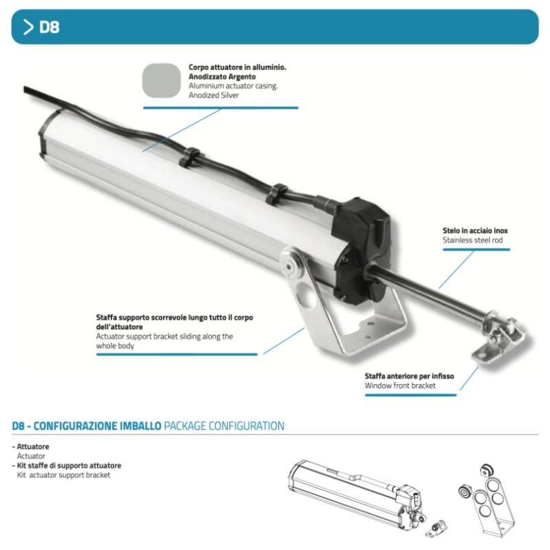 Mingardi Stange Aktorhub 200-300-400mm D8 FCE 230V