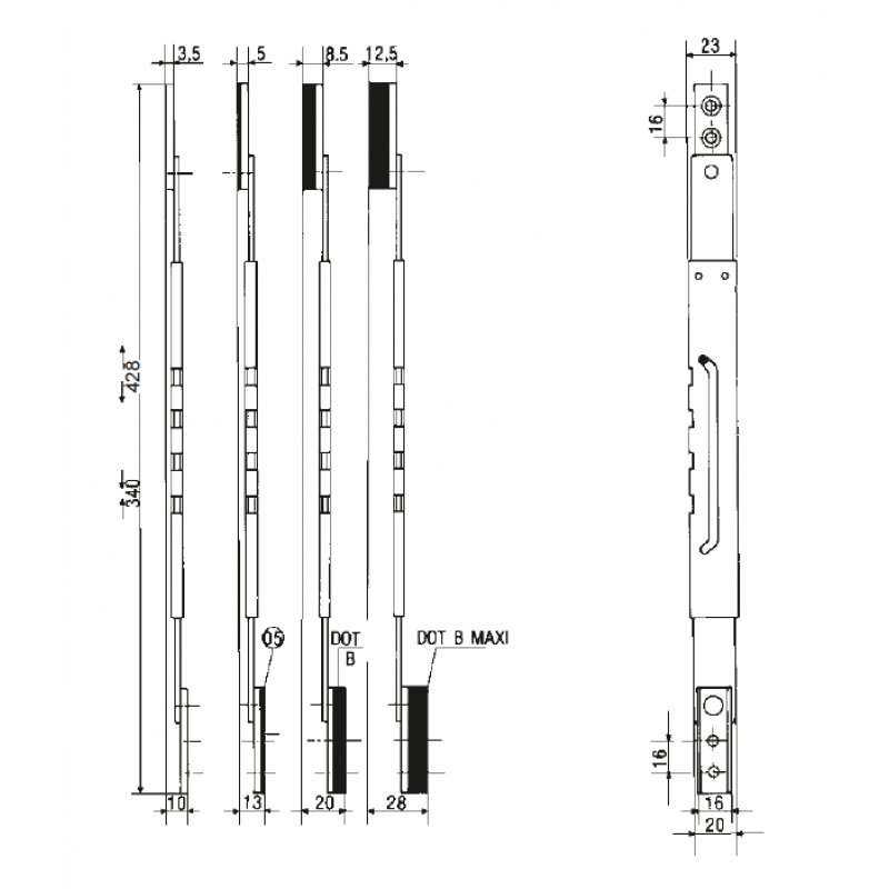 PBA Arm P70-AS2-P-Limiter Öffnung für Windows