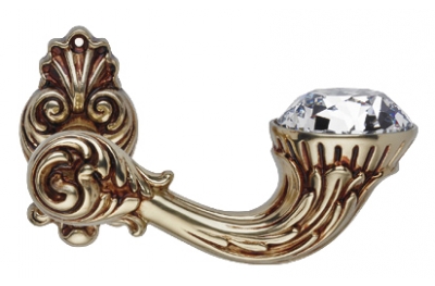 Brillant Diamond Französisch Gold Türgriff auf Rosette Linea Calì Vintage