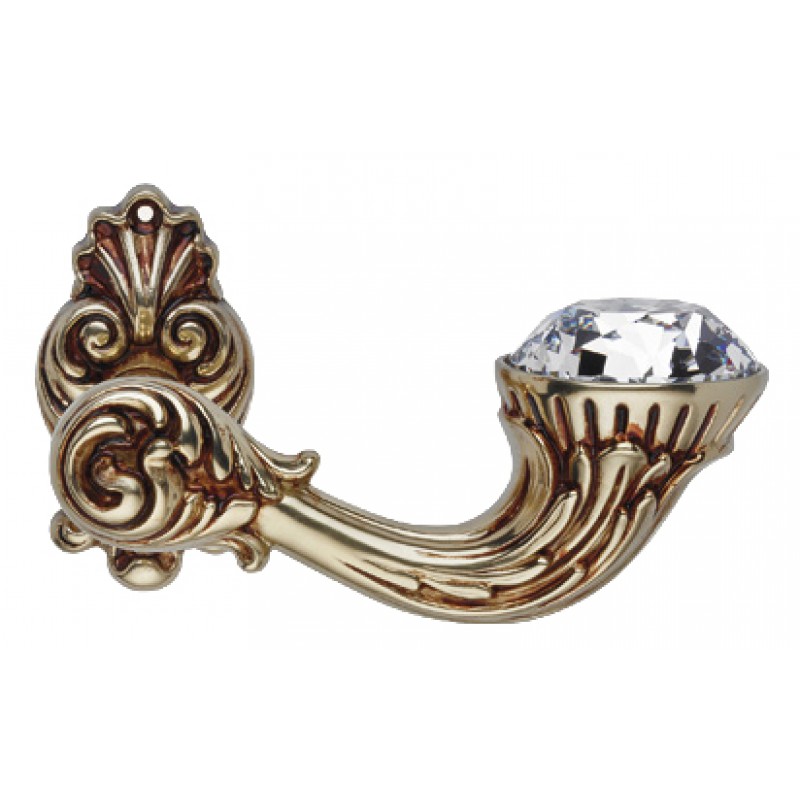 Brillant Diamond Französisch Gold Türgriff auf Rosette Linea Calì Vintage