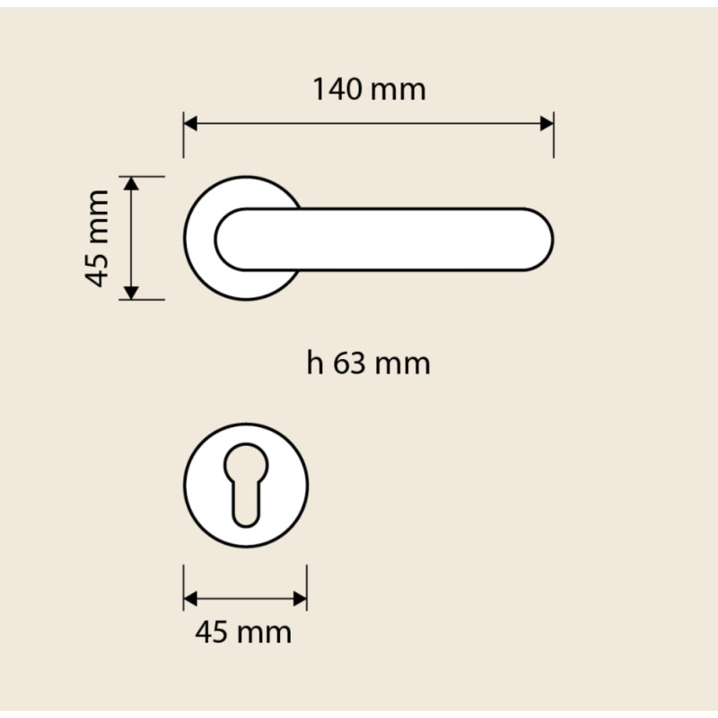 Brixia Linea Calì Klassischer Messinggriff für Innentüren