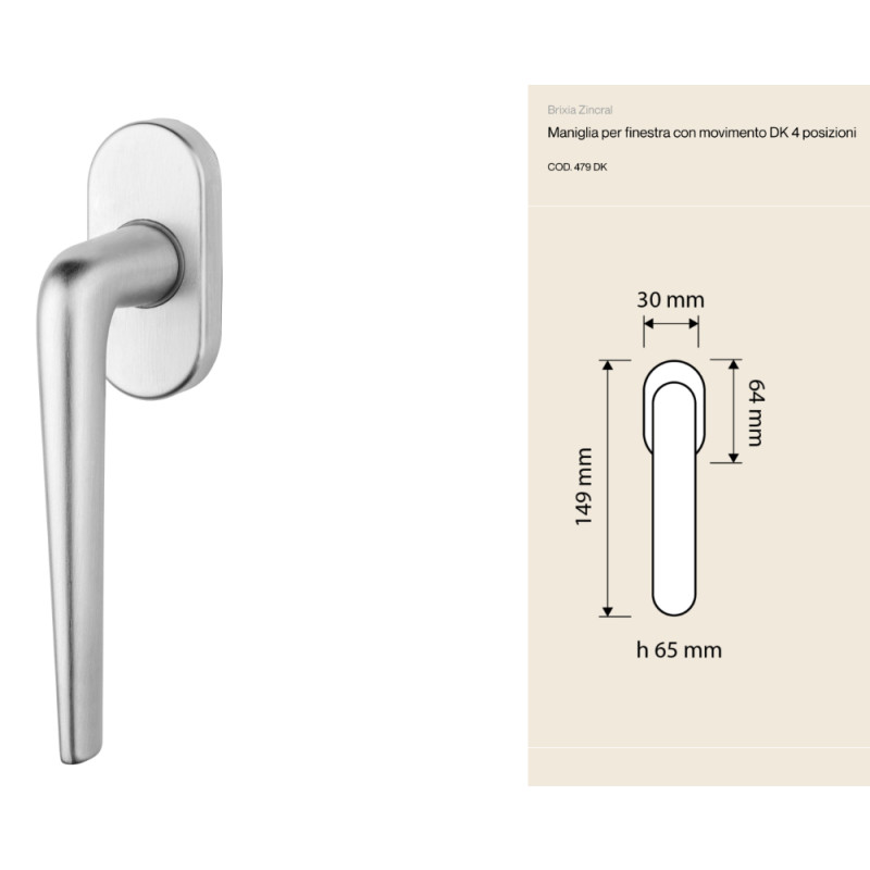 Brixia Zincral Linea Calì Fenstergriff DK 4 Positionen