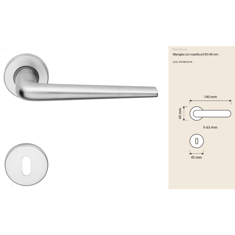 Brixia Zincral Linea Calì Innentürgriff mit Rosette