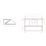 Wandmontierte Dunstabzugshaube aus Edelstahl mit elektrischem Lüftermotor