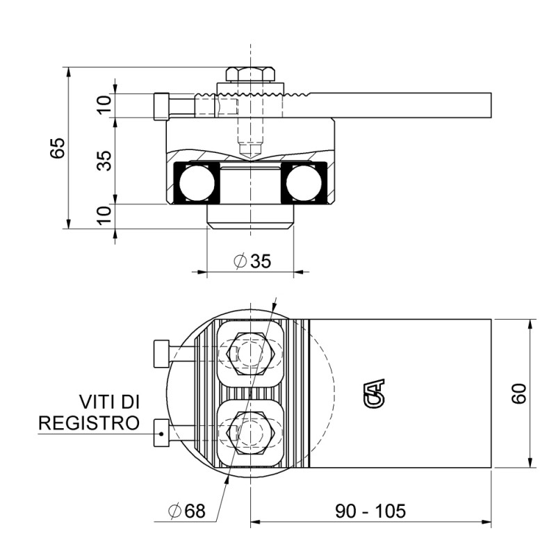 Bearing Hinge mit verstellbaren Schrauben Große Tor Schwingen Combiarialdo