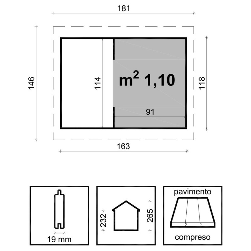 Spielhaus mit Rutsche für Kinder Joy 163x118 cm