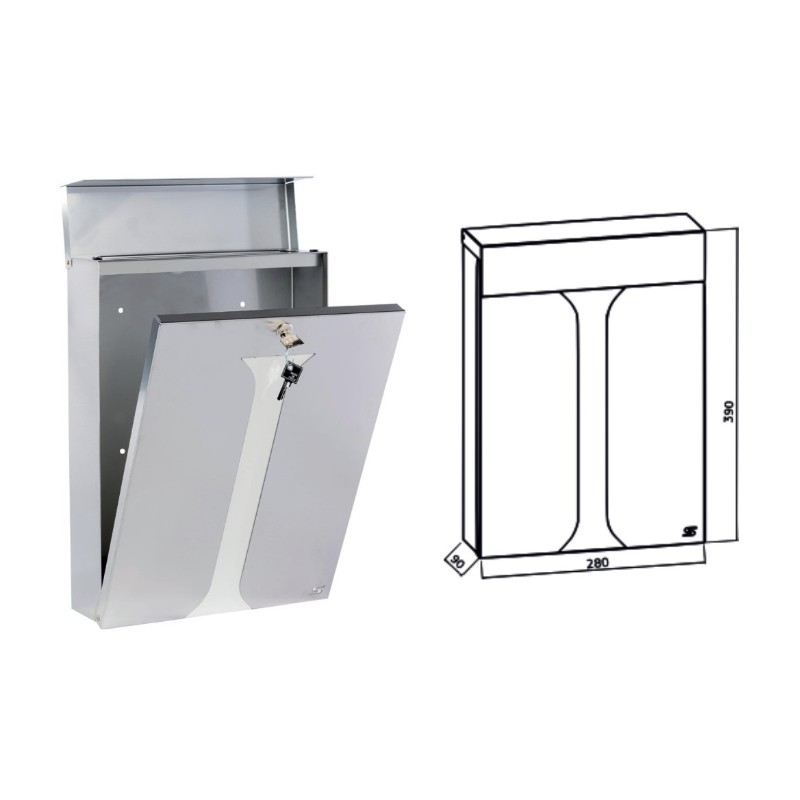 Moderner Briefkasten S23 Silmec Einzel Magazinformat