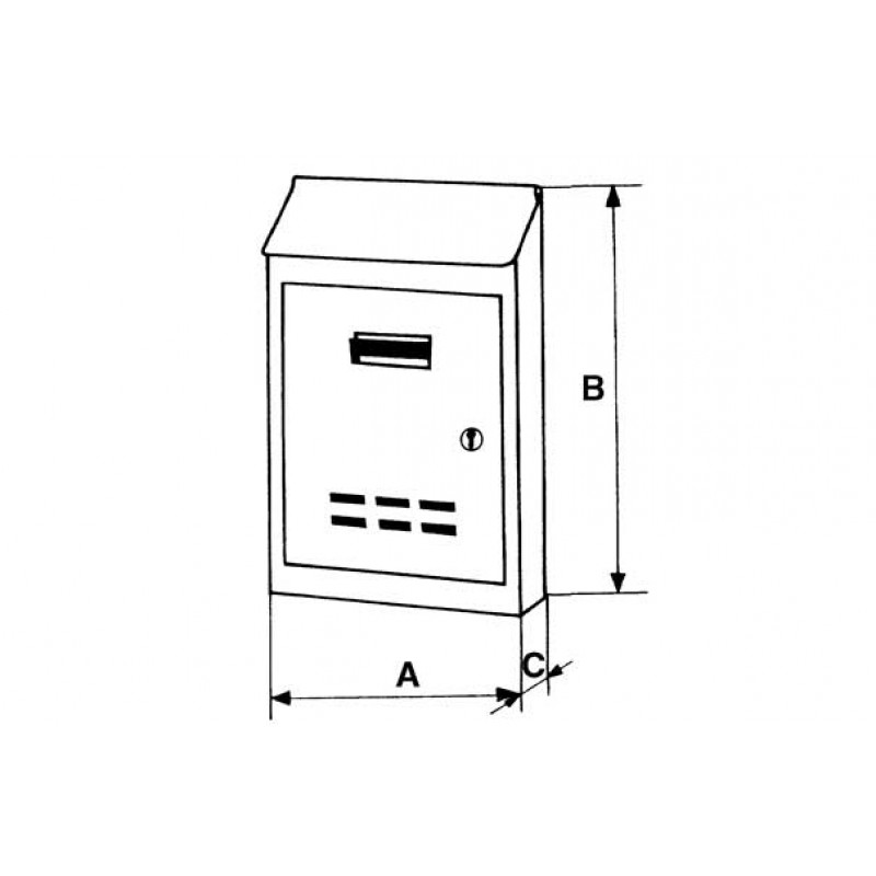 Mail Box Klein oder Mittel aus Grau lackiertem Eisen mit Key