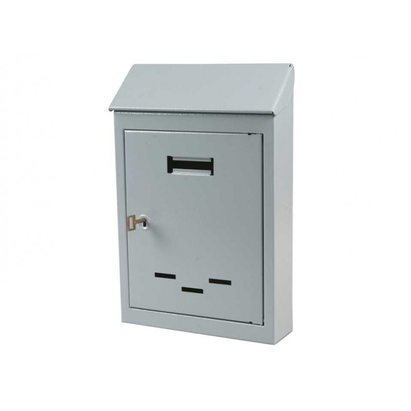 Mail Box Klein oder Mittel aus Grau lackiertem Eisen mit Key