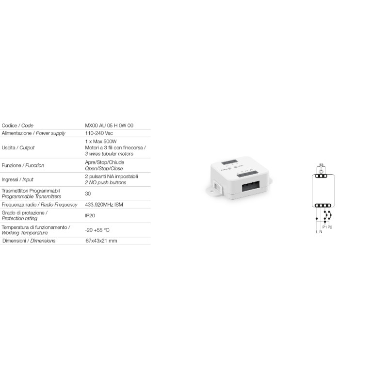 Comunello AF-800 Steuerzentrale für 230Vac-Antriebe