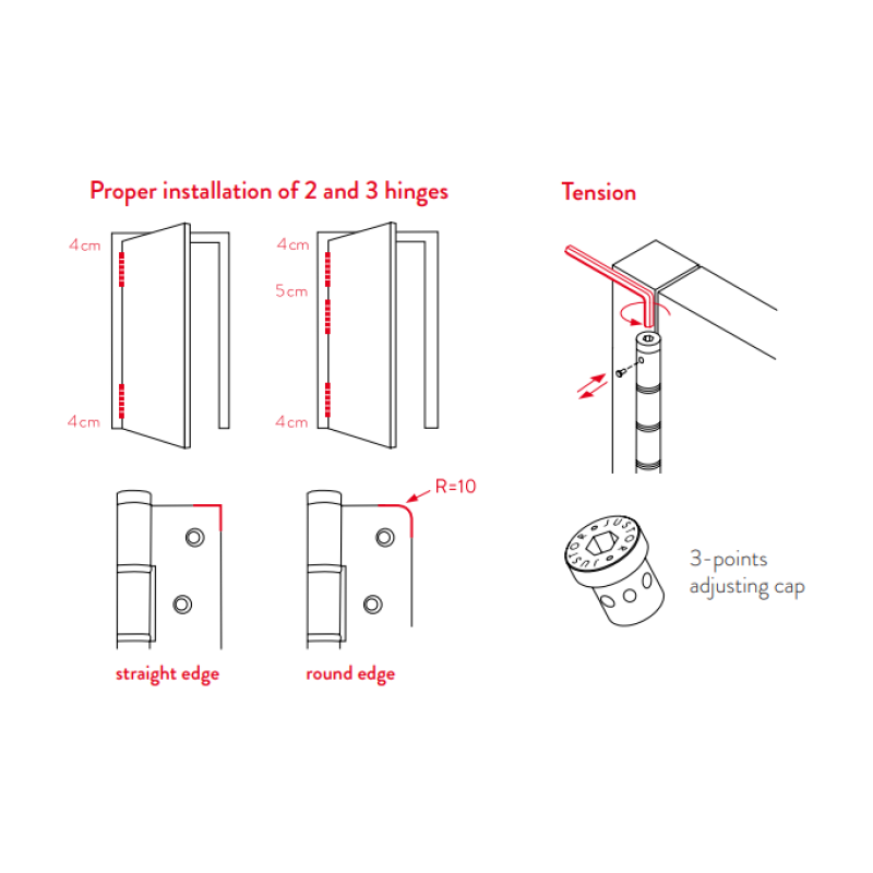Koplanares Scharnier Justor SF 120 Verschiedene Farben 2 Stück