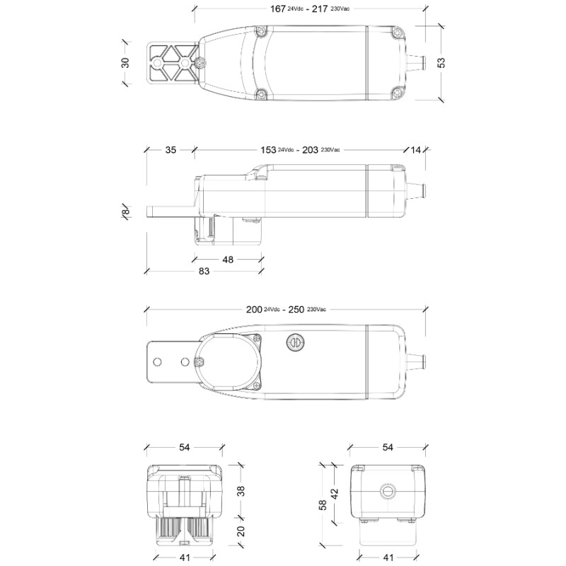 Chiaroscuro SL 80 230Vac Motor für Schiebeläden