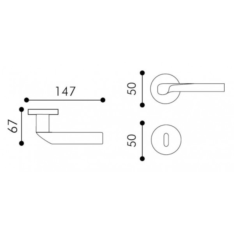 Chic Arieni Türgriff auf runder Rosette Made in Italy