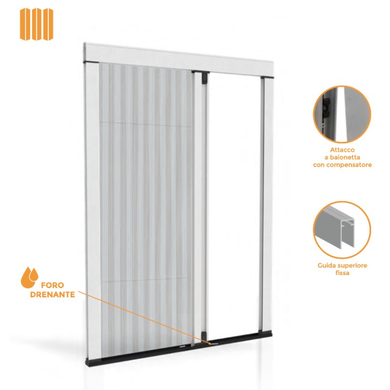 Colomba L Effezeta Seitlich plissiertes Moskitonetz Reibungsöffnung