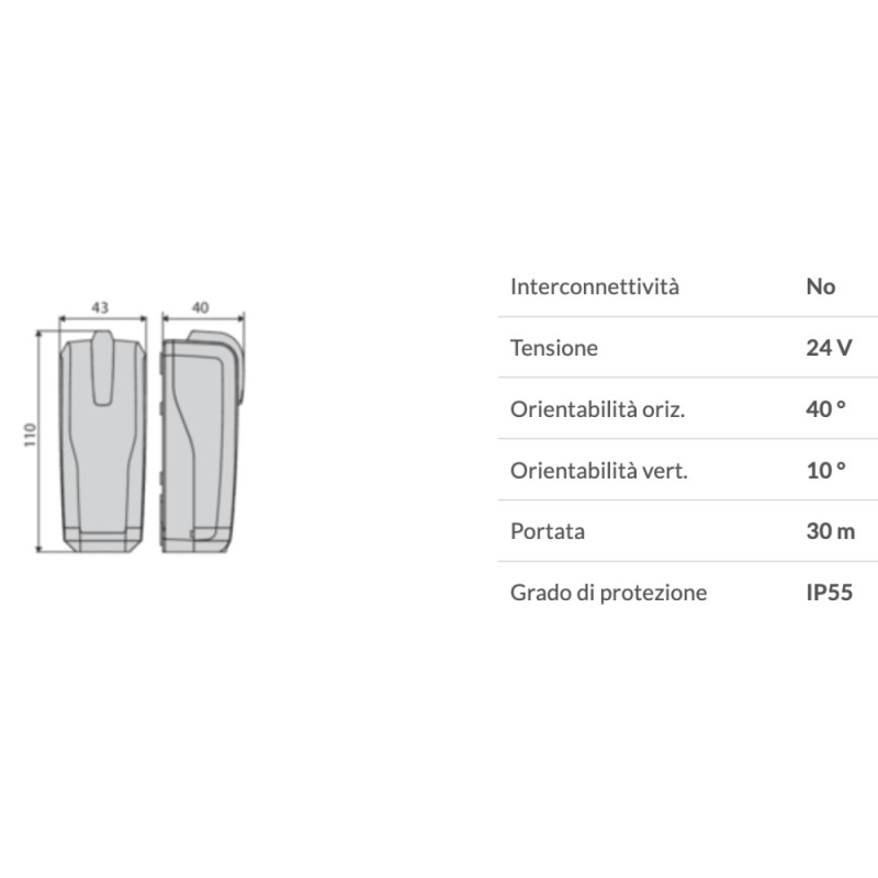 Paar Lichtschranken für Tore Universal BFT THEA 2600815