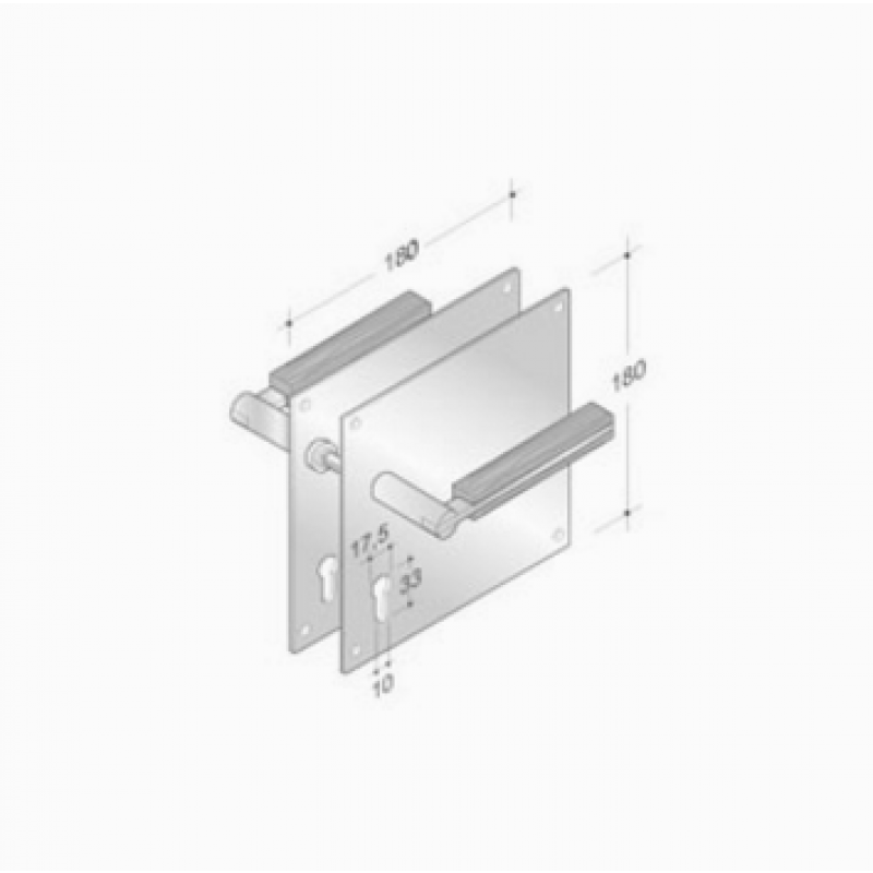 von Griffe Paar PBA 2001.YOD.PLA Holz und Edelstahl AISI 316L
