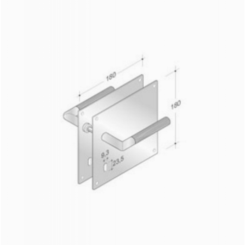 von Griffe Paar PBA 2003.YOD.PLA Holz und Edelstahl AISI 316L