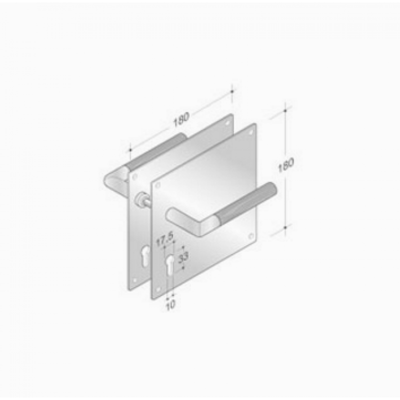 von Griffe Paar PBA 2003.YOD.PLA Holz und Edelstahl AISI 316L