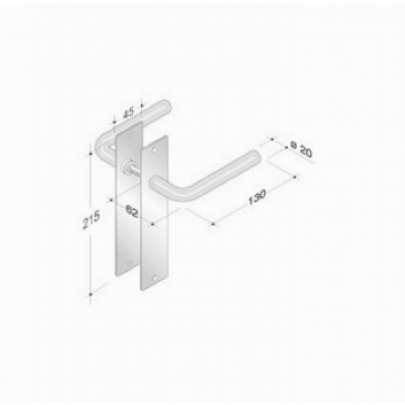 der Griffe von Plattenpaar PBA 2027/2001 Edelstahl AISI 316L