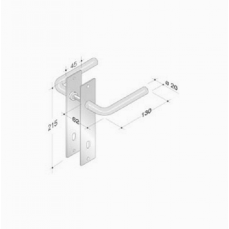 der Griffe von Plattenpaar PBA 2027/2001 Edelstahl AISI 316L