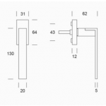 Paar Griffe PBA 0IT.151.0000 Edelstahl AISI 316L