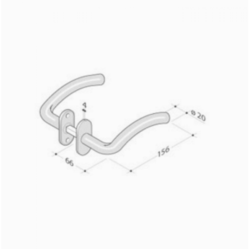 Paar Griffe PBA 2026T Edelstahl AISI 316L