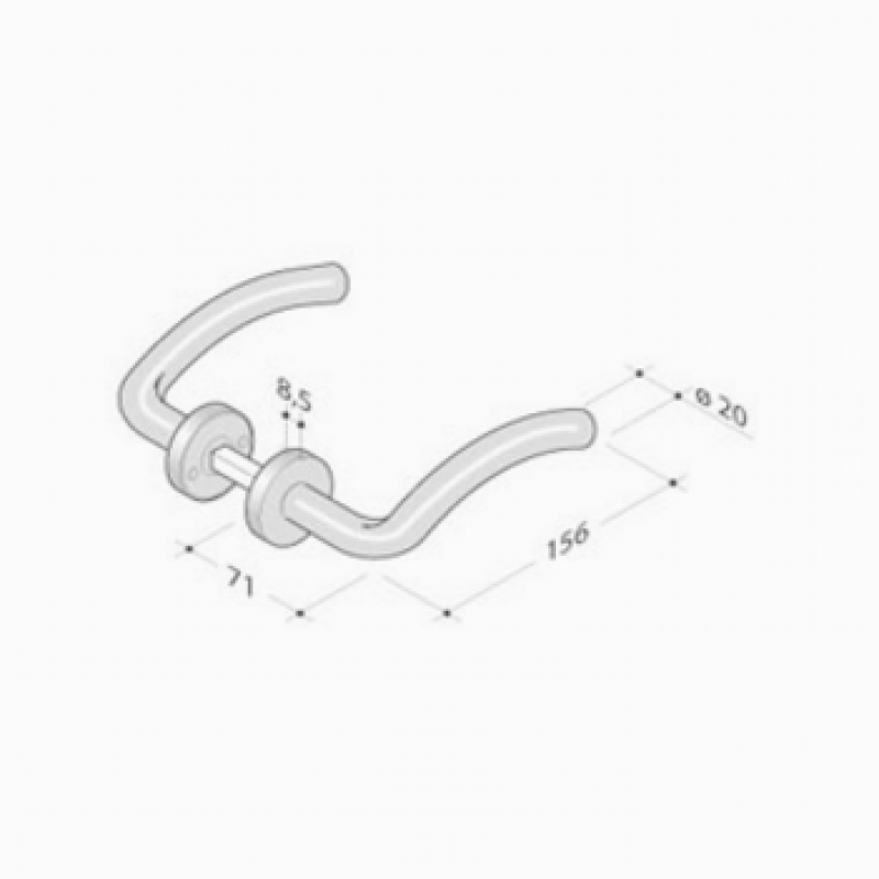 Paar Griffe PBA 2026T Edelstahl AISI 316L