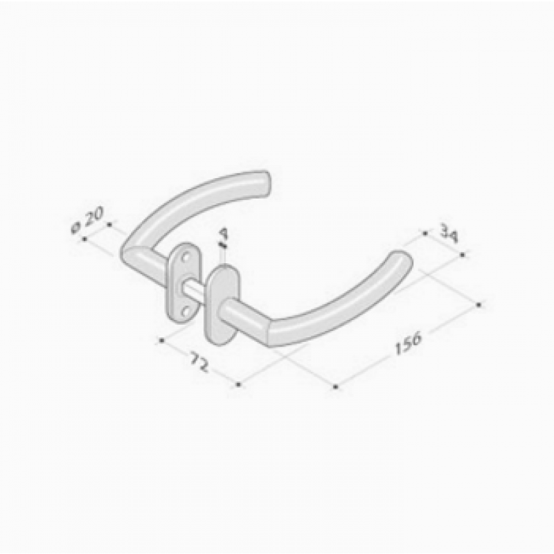 Paar Griffe PBA 2027T Edelstahl AISI 316L