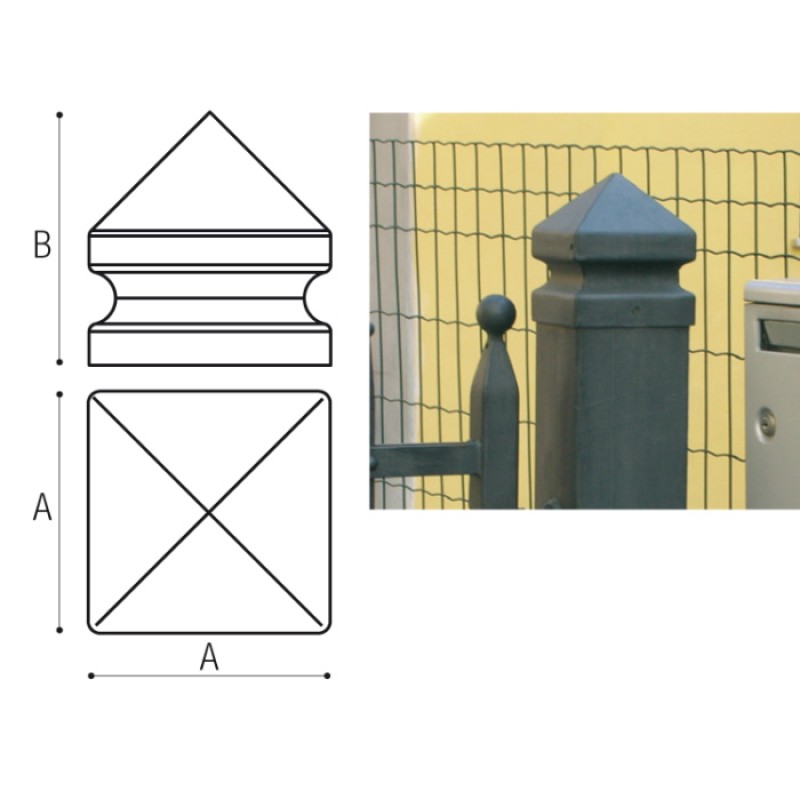 Geformte Säulenabdeckung für Tor mit Quadratischer Basis