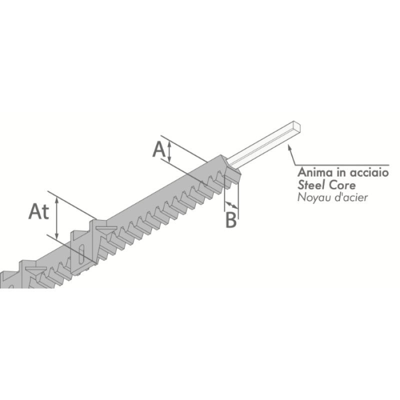 Nylon Zahnstange für Schiebetor 1 Mt Stagnoli